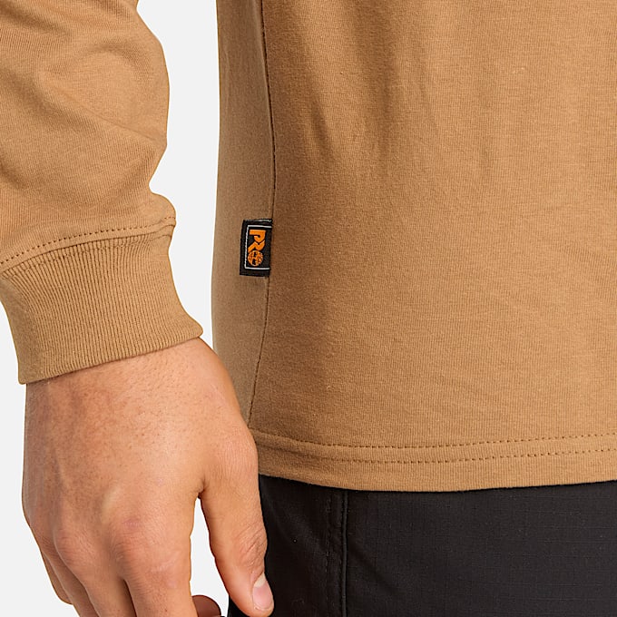 Mens Timberland PRO Core Logo LongSleeve TShirt TBL Dark Wheat ALT2