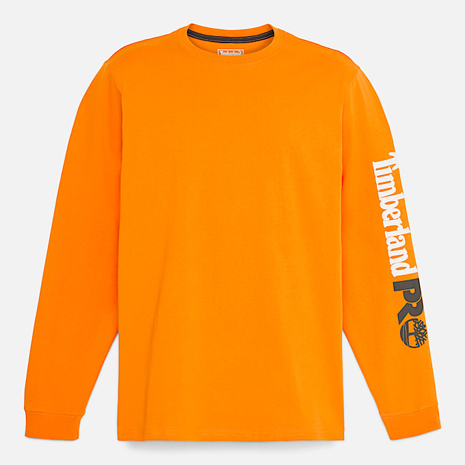 Mens Timberland PRO Core Logo LongSleeve TShirt TBL PRO Orange ALT10