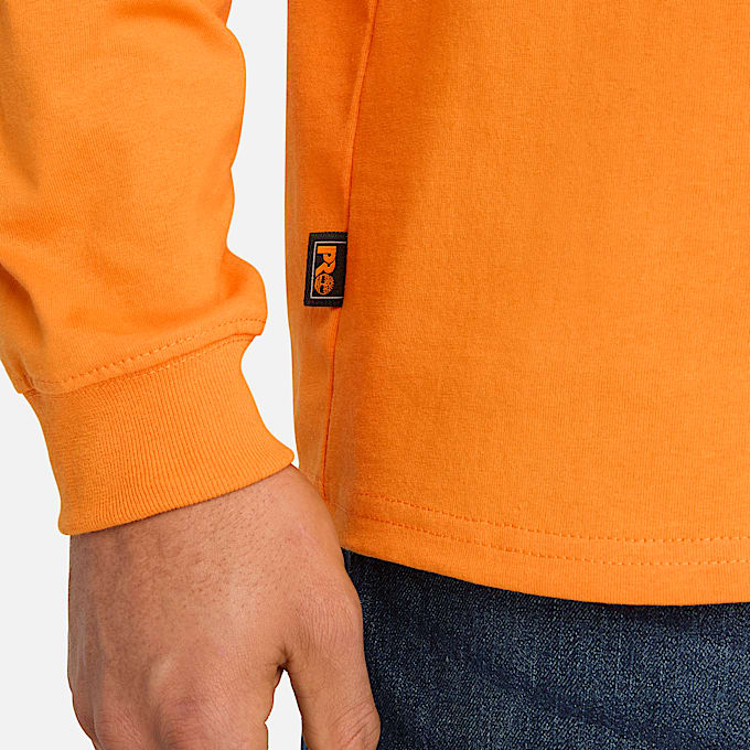 Mens Timberland PRO Core Logo LongSleeve TShirt TBL PRO Orange ALT2