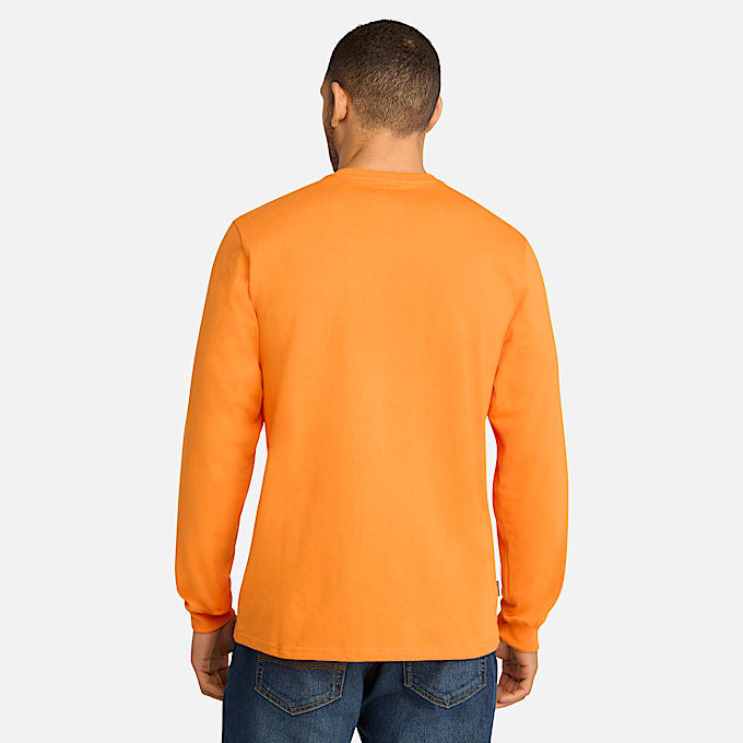 Mens Timberland PRO Core Logo LongSleeve TShirt TBL PRO Orange ALT9