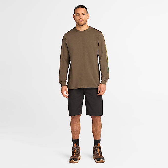 Mens Timberland PRO Core Logo LongSleeve TShirt TBL Olive Night ALT1