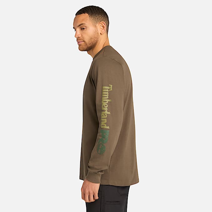 Mens Timberland PRO Core Logo LongSleeve TShirt TBL Olive Night ALT8