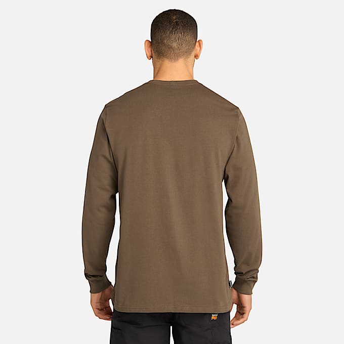 Mens Timberland PRO Core Logo LongSleeve TShirt TBL Olive Night ALT9