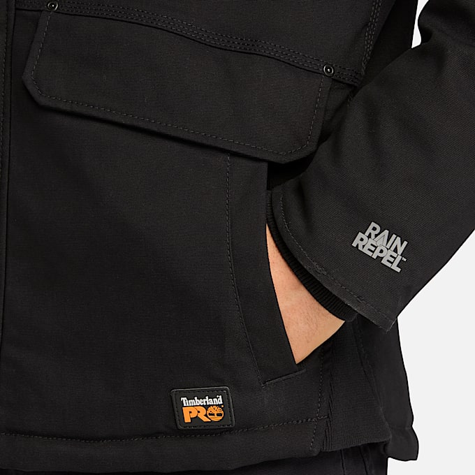 Mens Timberland PRO Ironhide Insulated Hooded Jacket TBL Jet Black ALT3