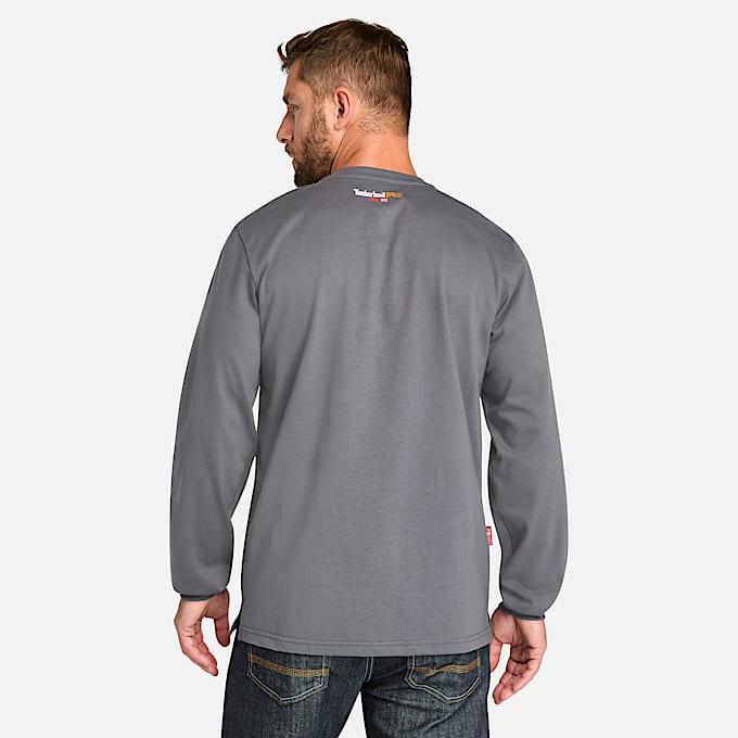 Mens Timberland PRO Cotton Core FlameResistant LongSleeve Henley TBL Charcoal ALT9