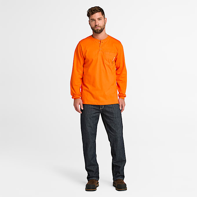 T-shirt henley manga larga para hombre resistente al fuego