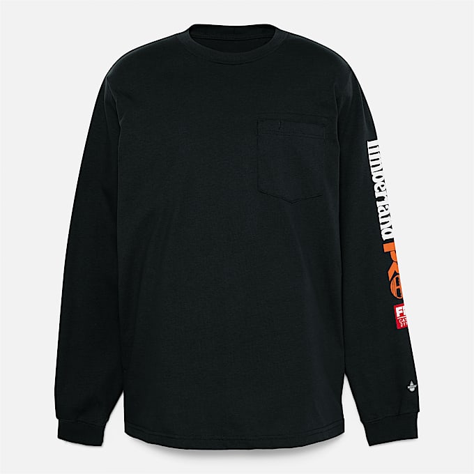 Mens Timberland PRO Cotton Core FlameResistant LongSleeve TShirt TBL Black ALT10