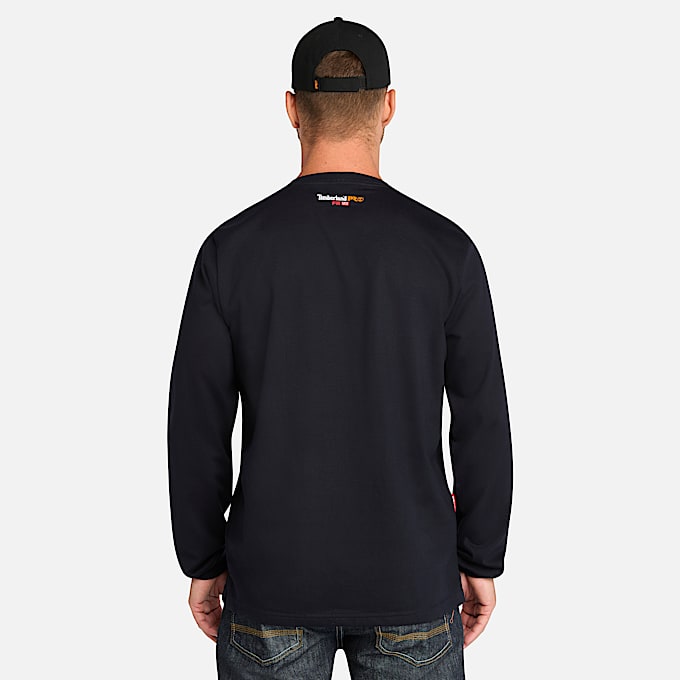 Mens Timberland PRO Cotton Core FlameResistant LongSleeve TShirt TBL Navy ALT9