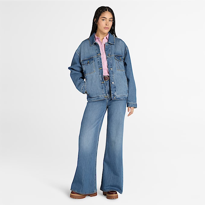 Chamarra aislante Denim Archive para mujer TBL Lavado azul High Tide ALT1
