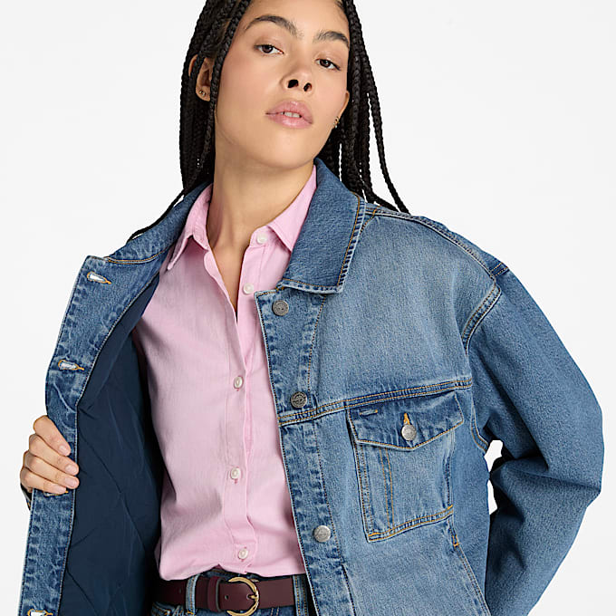 Chamarra aislante Denim Archive para mujer TBL Lavado azul High Tide ALT3