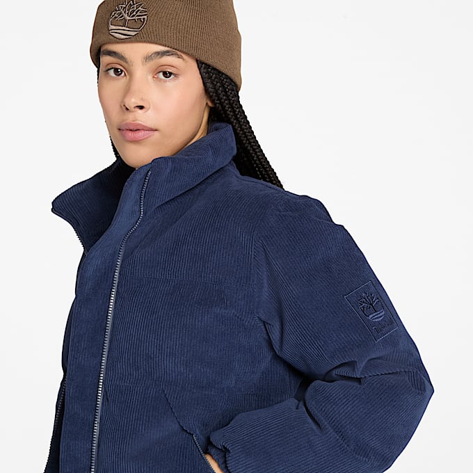 Womens Welch Mountain Waterproof Corduroy Puffer Jacket TBL Dark Navy ALT3