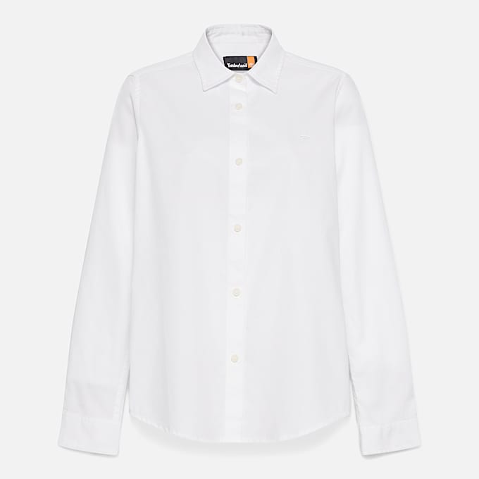 Blusa Oxford de manga larga Timberland para mujer TBL Blanco ALT10