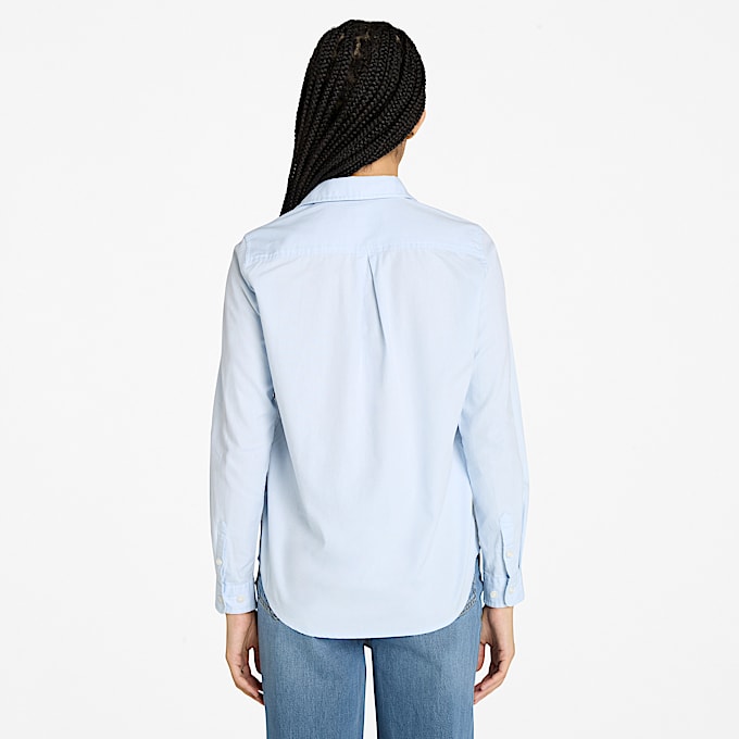 Blusa Oxford de manga larga Timberland para mujer TBL Azul cielo ALT9