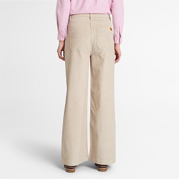 Pantaln ancho de pana lavada para mujer TBL Beige ALT9