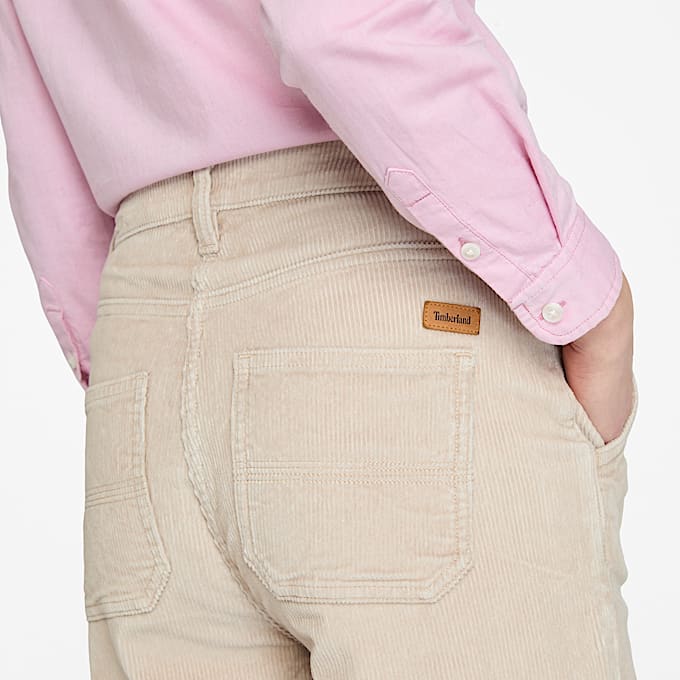Pantaln ancho de pana lavada para mujer TBL Beige ALT2