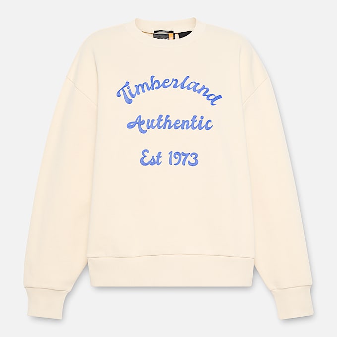 Sweatshirt de cuello redondo con interior cepillado para mujer TBL Beige claro ALT10