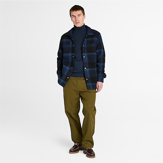 Mens Wool Blend Shacket TBL Dark Navy ALT1