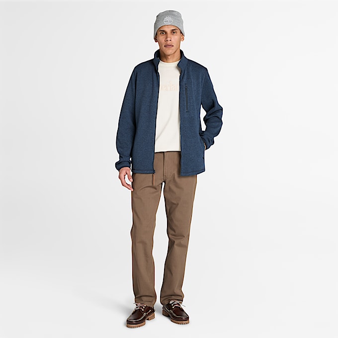 Mens Melange Fleece Jacket TBL Dark Sapphire Heather ALT1