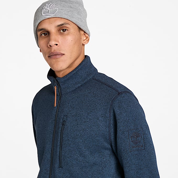 Mens Melange Fleece Jacket TBL Dark Sapphire Heather ALT3