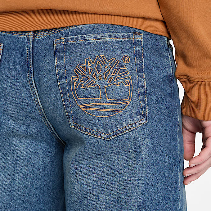 Mens Sandown Embroidered Denim Pant TBL Mid Indigo ALT2