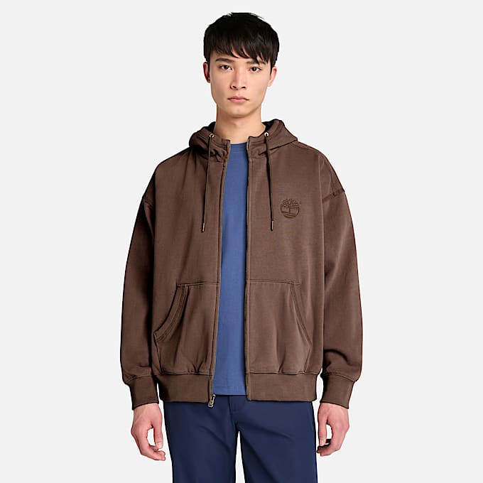 Mens Timberland 10061 FullZip Sweatshirt TBL Chocolate Brown HERO