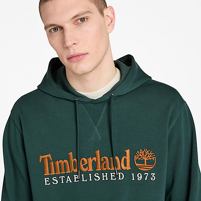 Mens Established 1973 Loopback Hoodie TBL Dark Forest Green ALT2