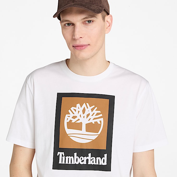 Square Stack Logo ShortSleeve TShirt TBL White ALT2