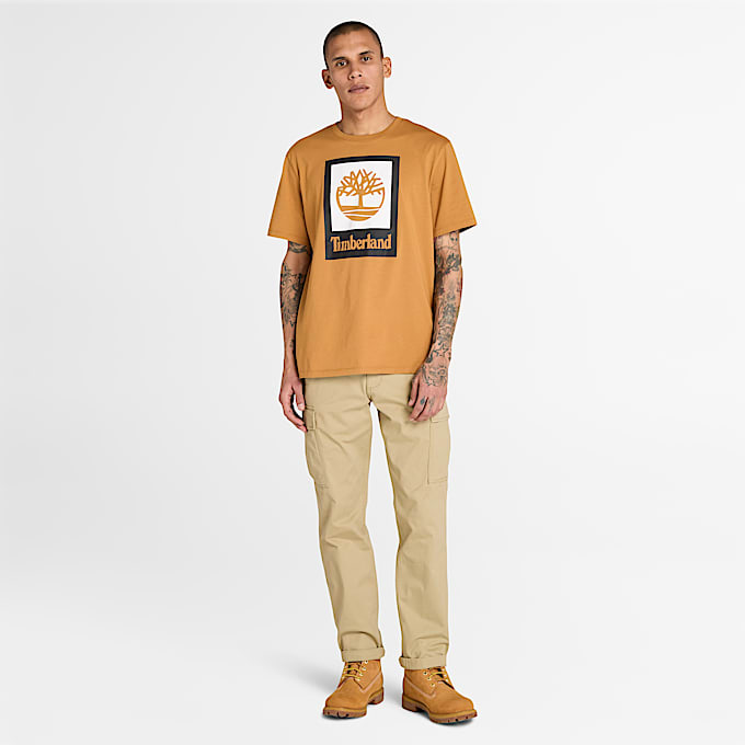 Mens Stack Logo Colored ShortSleeve TShirt TBL Wheat ALT1