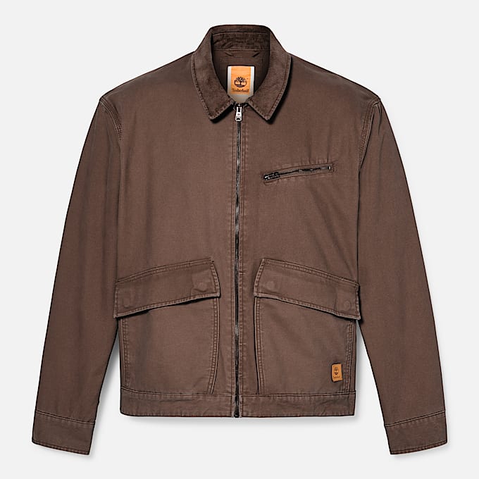 Mens Strafford Washed Canvas Jacket TBL Chocolate Brown ALT10