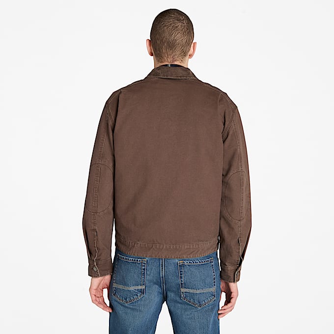 Mens Strafford Washed Canvas Jacket TBL Chocolate Brown ALT9