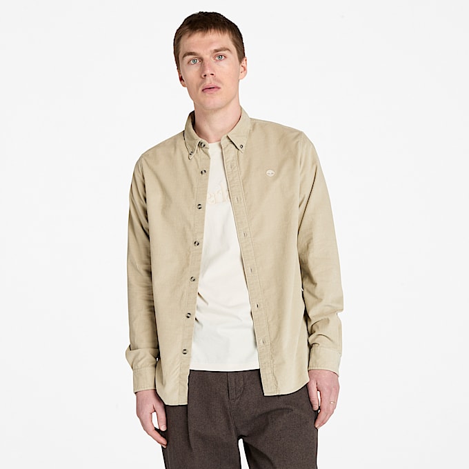 Mens Corduroy Shirt TBL Taupe HERO