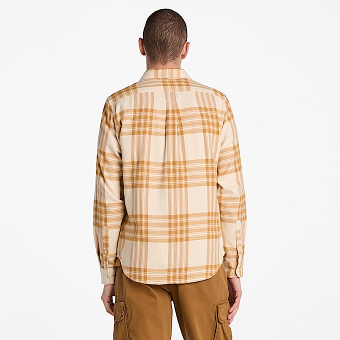 Mens Midweight Flannel Check Shirt TBL Light Beige ALT9