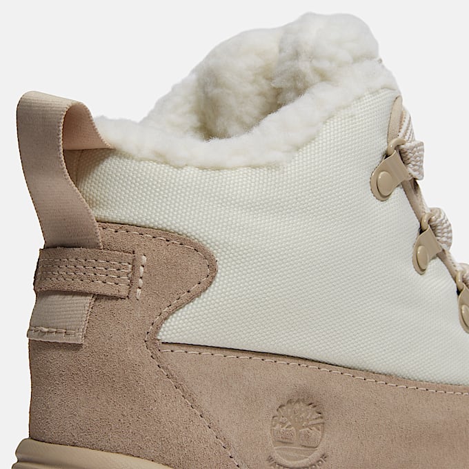 Womens White Ledge Waterproof Snow Boot TBL Light Beige Suede ALT7