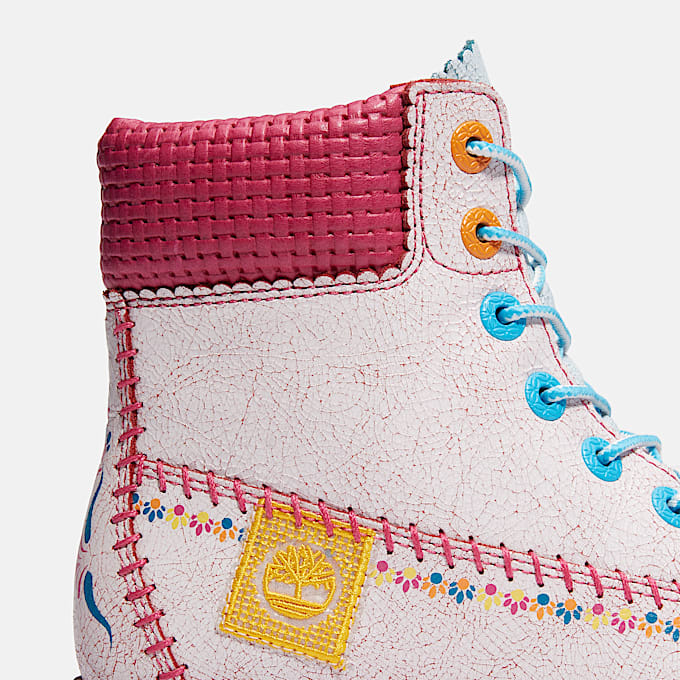 Womens Dia de Muertos 6Inch Premium Boot TBL White FullGrain ALT7