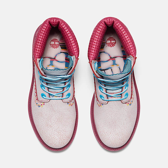 Womens Dia de Muertos 6Inch Premium Boot TBL White FullGrain ALT2