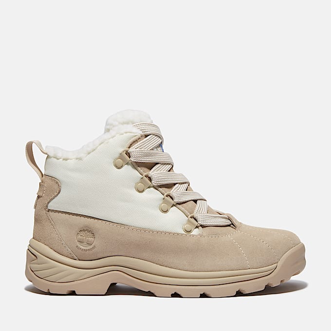 Womens White Ledge Waterproof Snow Boot TBL Light Beige Suede HERO