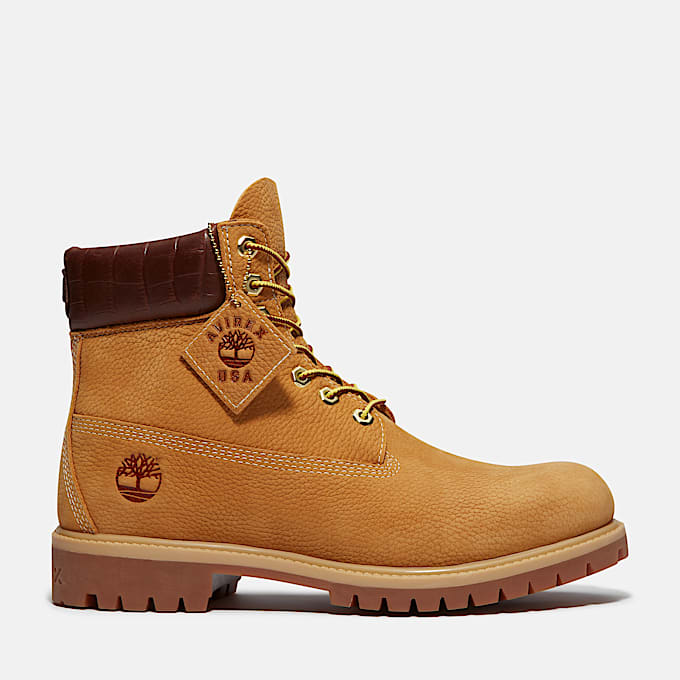 Mens Timberland x Avirex Premium 6Inch Waterproof Boot TBL Wheat Nubuck HERO