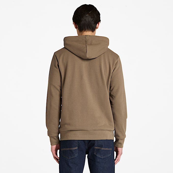 Mens Northwood Tree Logo Brushed Back Hoodie TBL Medium Brown ALT9