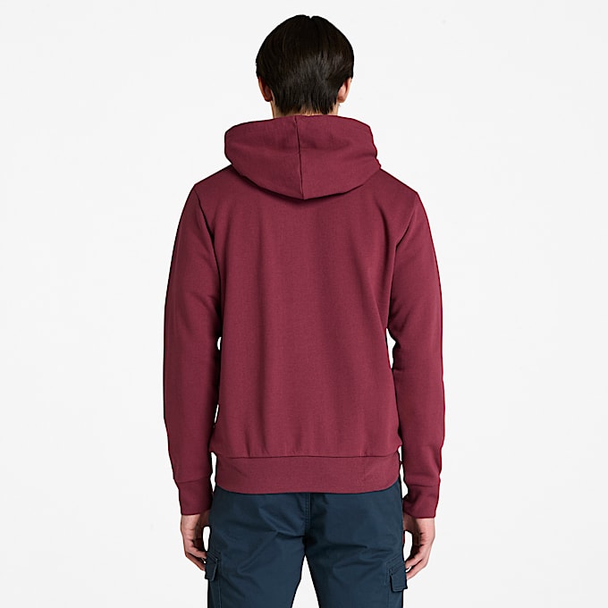 Mens Northwood Tree Logo Brushed Back Hoodie TBL Burgundy ALT9
