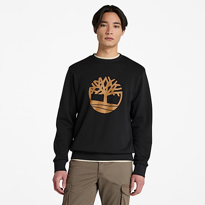 Mens Northwood Brushed Back Crewneck Sweatshirt TBL Black HERO