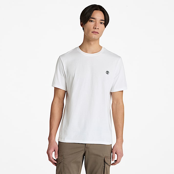 Mens Oyster River US Chest Logo Short Sleeve TShirt TBL White HERO