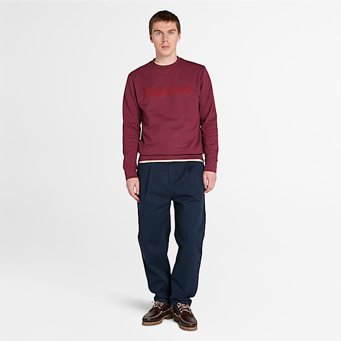 Chandail molletonn Northwood avec encolure ronde et envers bross pour hommes TBL Bourgogne ALT1