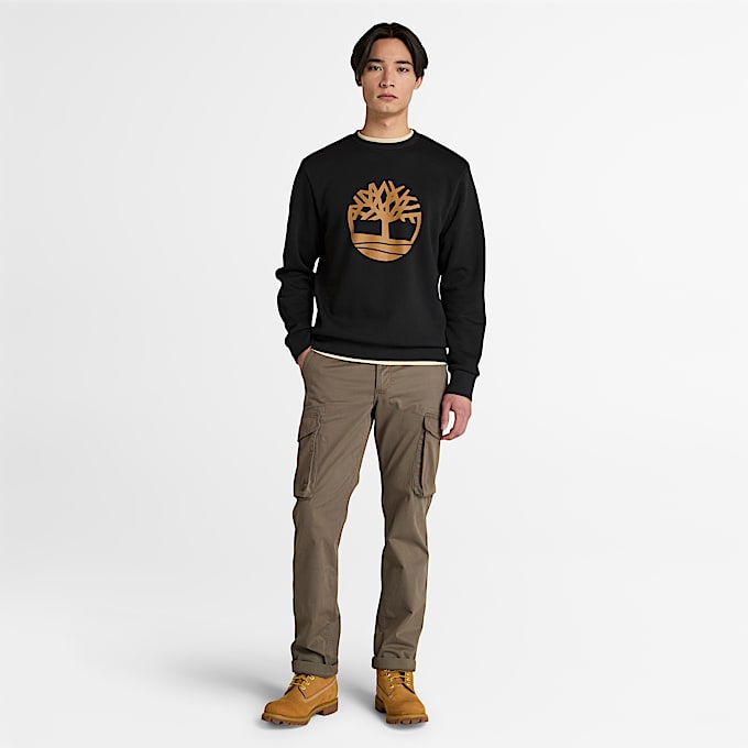 Mens Northwood Brushed Back Crewneck Sweatshirt TBL Black ALT1