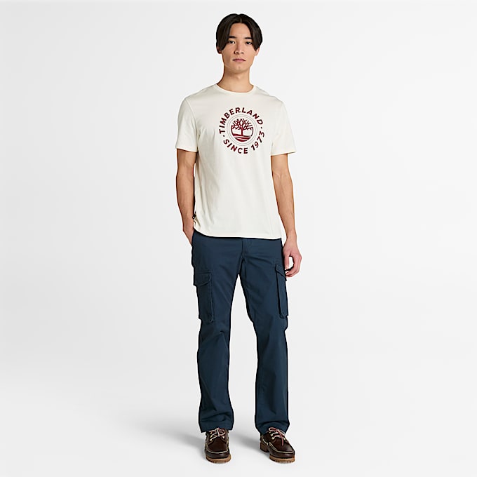 Playera grfica de manga corta para hombre TBL Blanco vintage ALT1