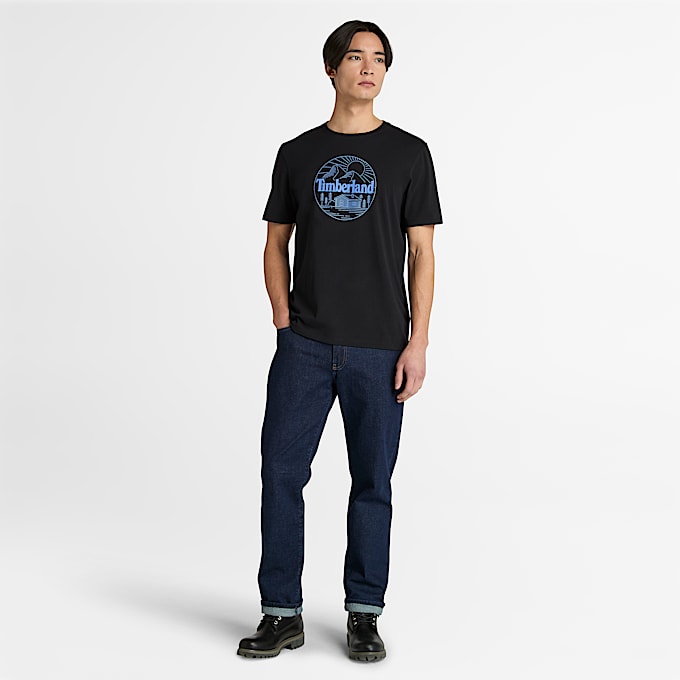 Playera Mountain Graphic de manga corta para hombre