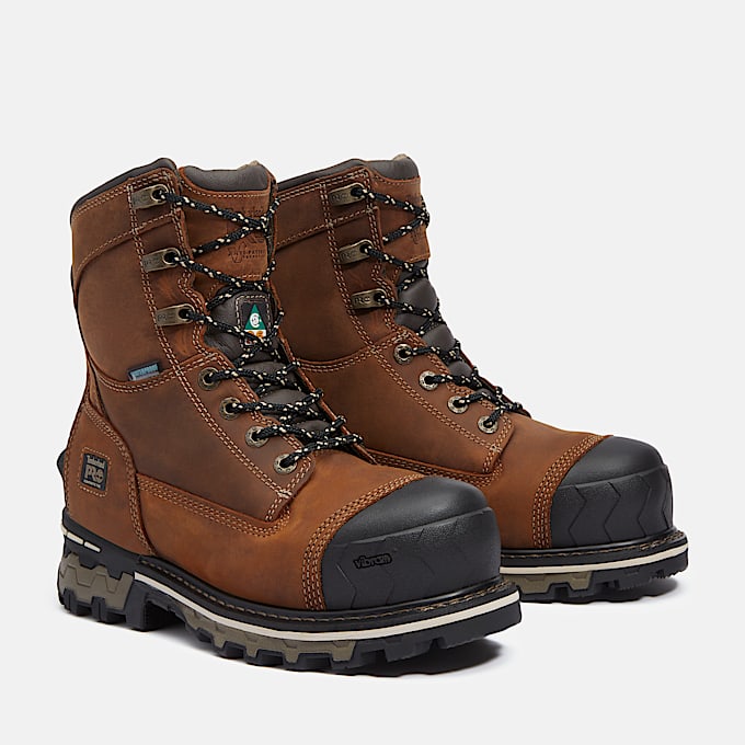 Womens Timberland PRO Boondock 8 Waterproof Insulated Composite Toe Work Boot TBL Brown ALT4