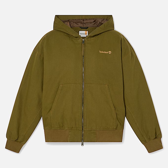 Washed Duck Canvas Hooded Bomber TBL Dark Olive HERO