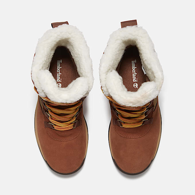 Womens White Ledge Tall Waterproof Snow Boot TBL Medium Brown Suede ALT2