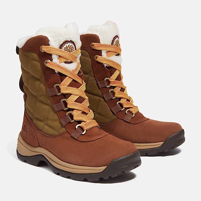 Womens White Ledge Tall Waterproof Snow Boot TBL Medium Brown Suede ALT4