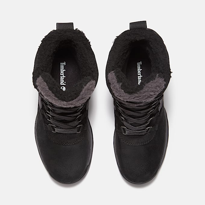 Womens White Ledge Tall Waterproof Snow Boot TBL Black Suede ALT2